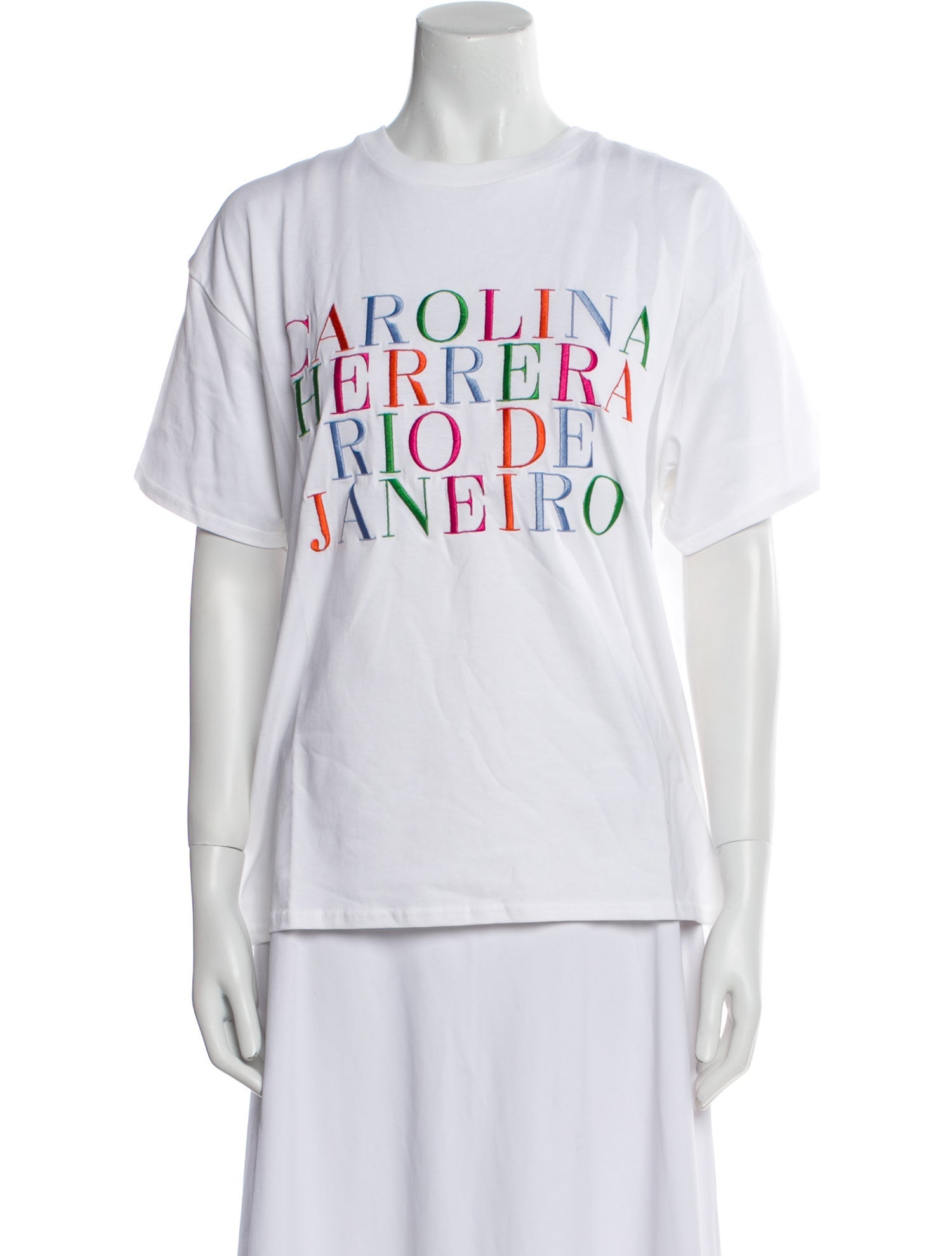 Carolina Herrera Graphic Print Crew Neck T-Shirt w/ Tags