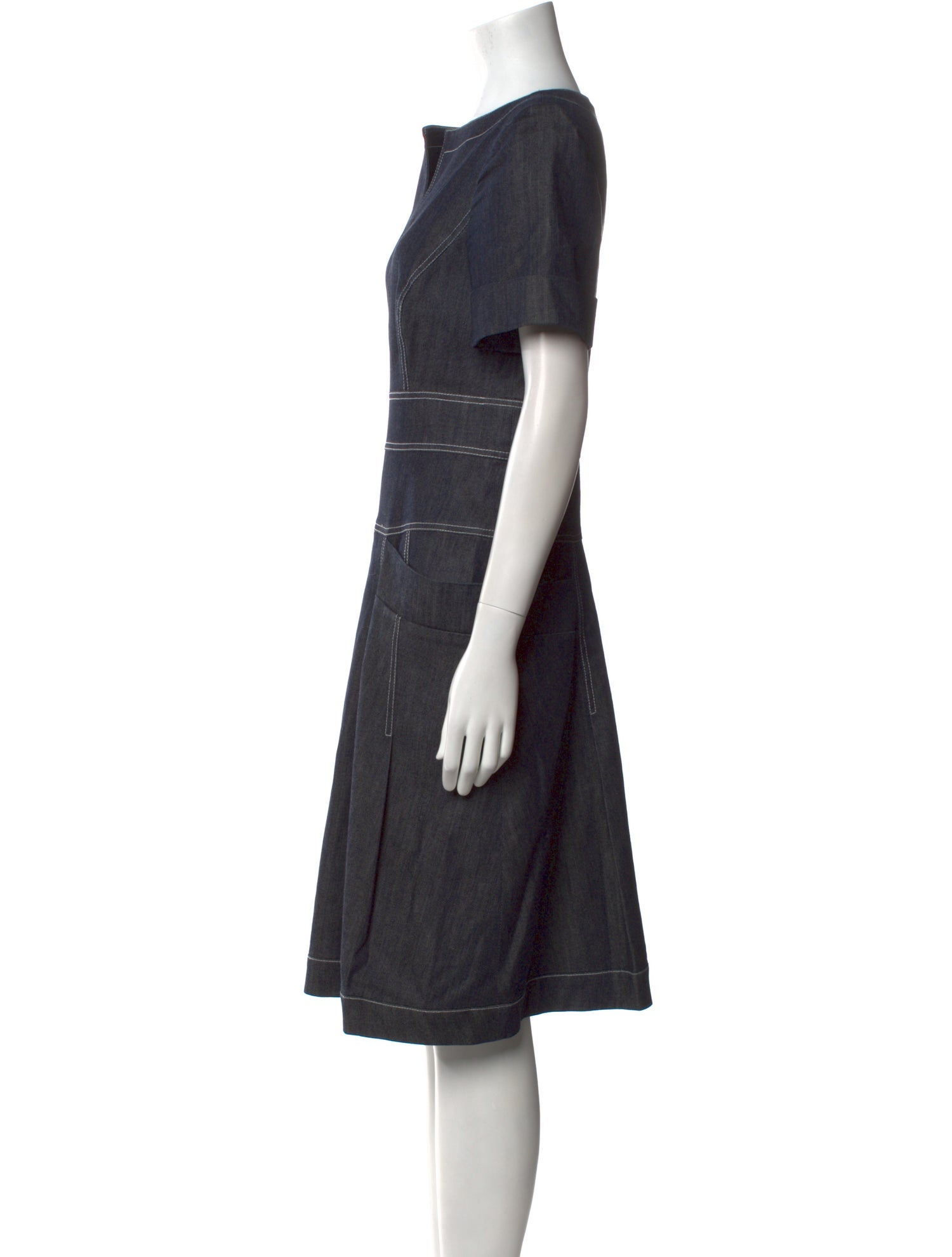 Carolina Herrera Bateau Neckline Knee-Length Dress