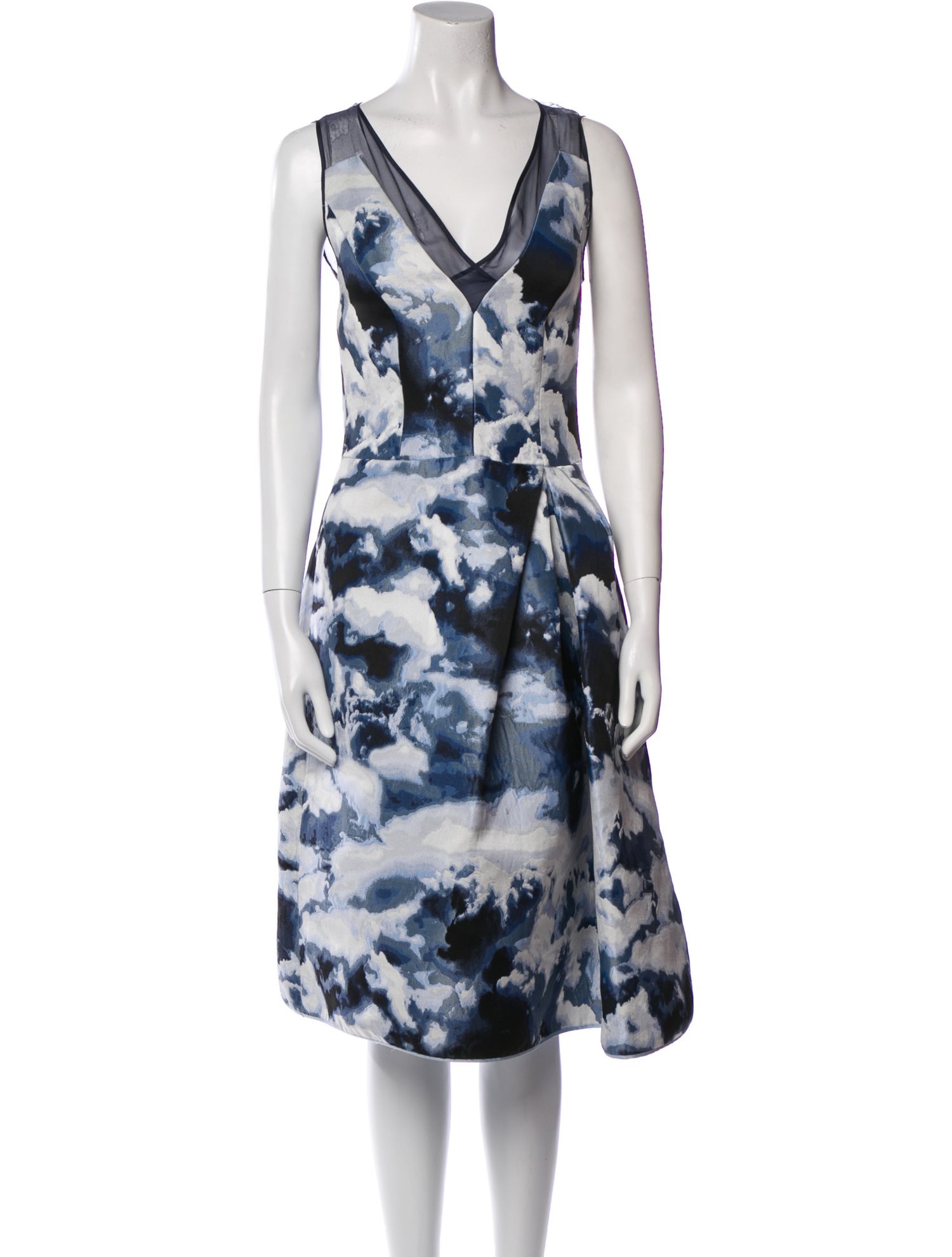Carolina Herrera Tie-Dye Print Midi Length Dress