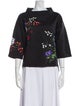 Carolina Herrera Floral Print Bateau Neckline Sweatshirt