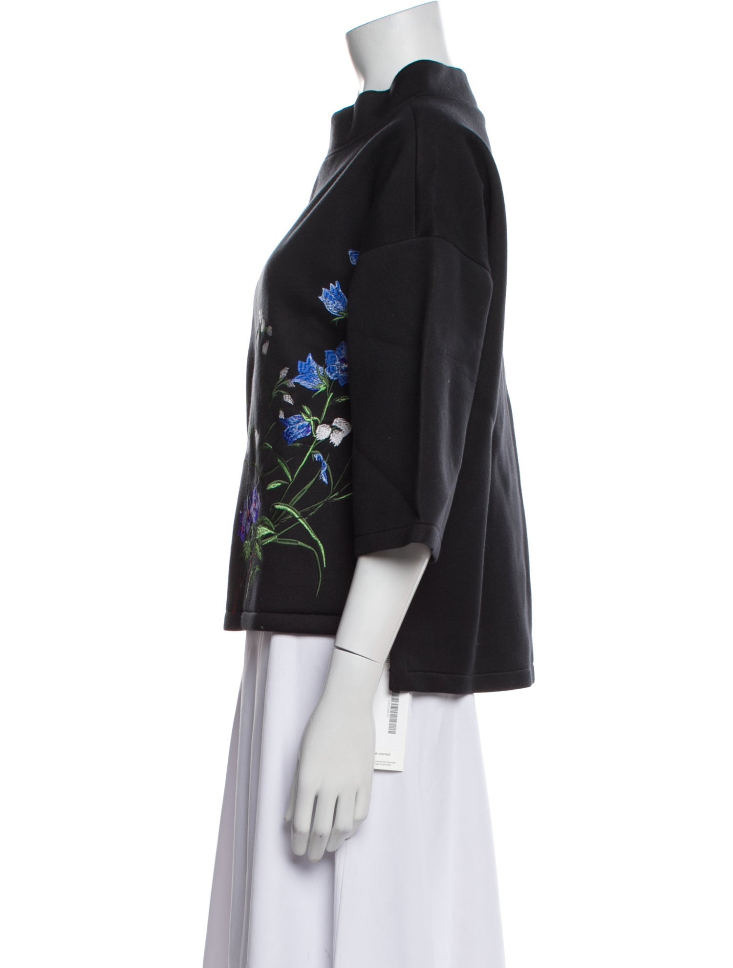 Carolina Herrera Floral Print Bateau Neckline Sweatshirt