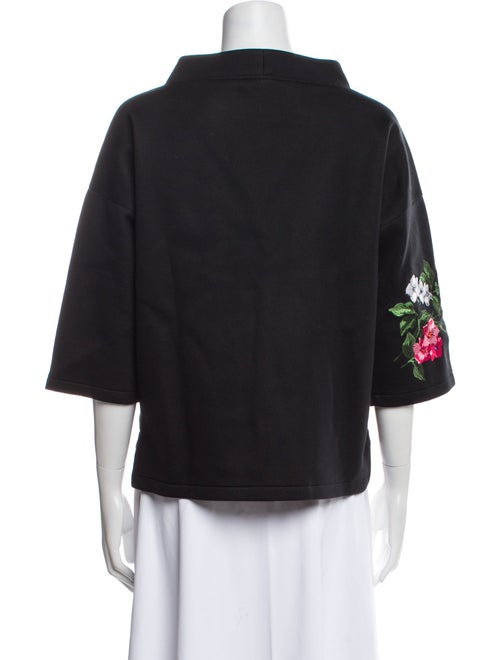 Carolina Herrera Floral Print Bateau Neckline Sweatshirt