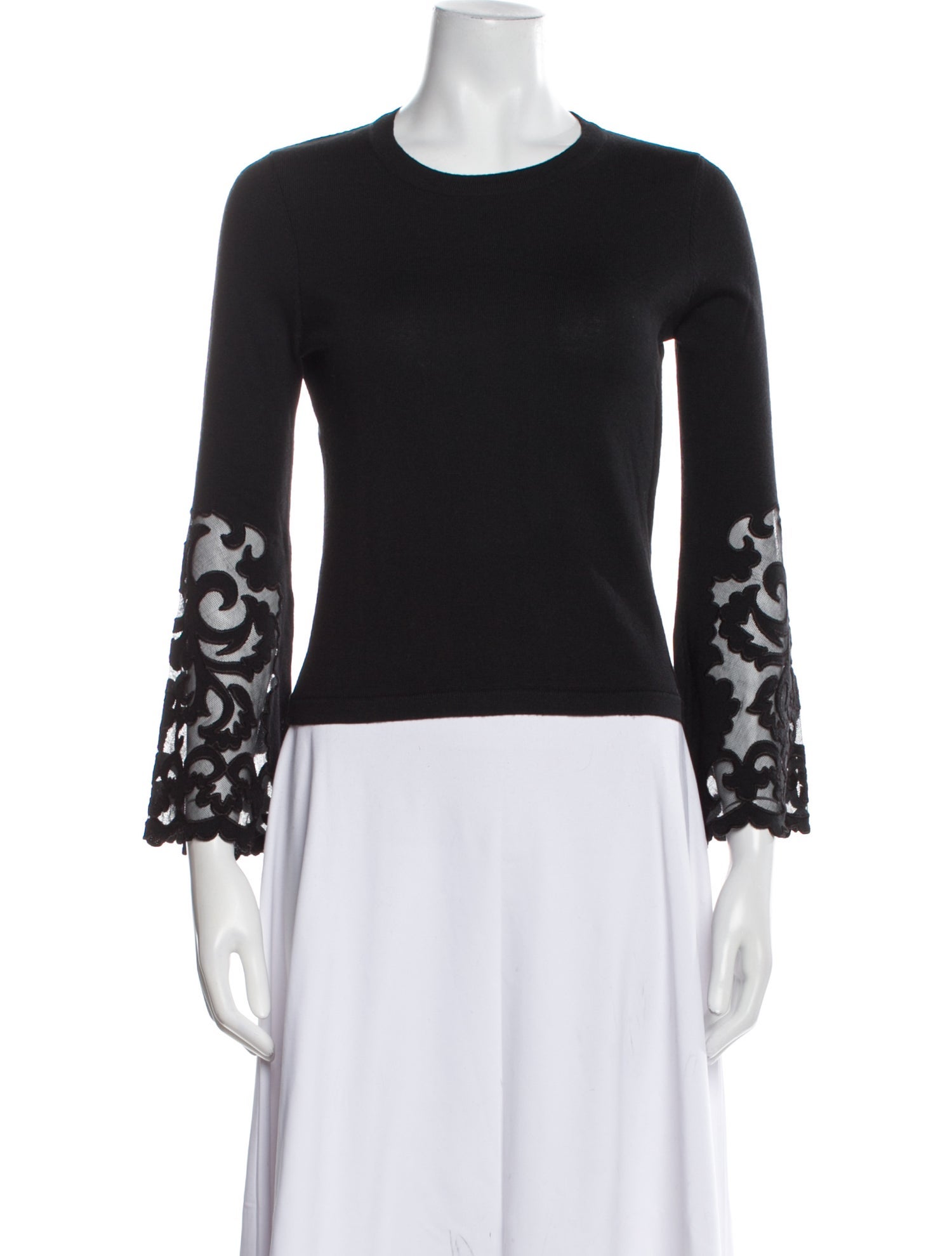 Carolina Herrera Graphic Print Scoop Neck Sweater