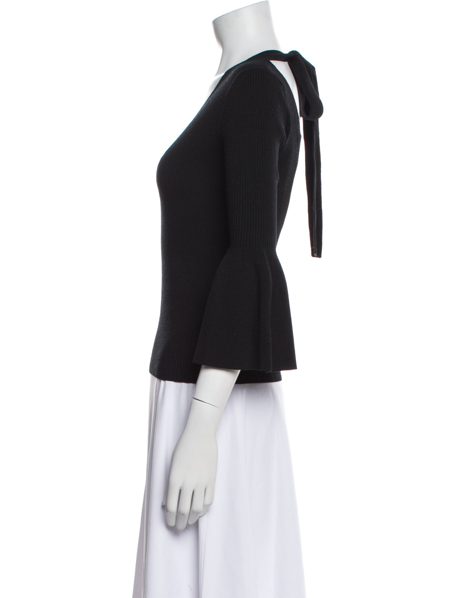 Carolina Herrera V-Neck Three-Quarter Sleeve Top