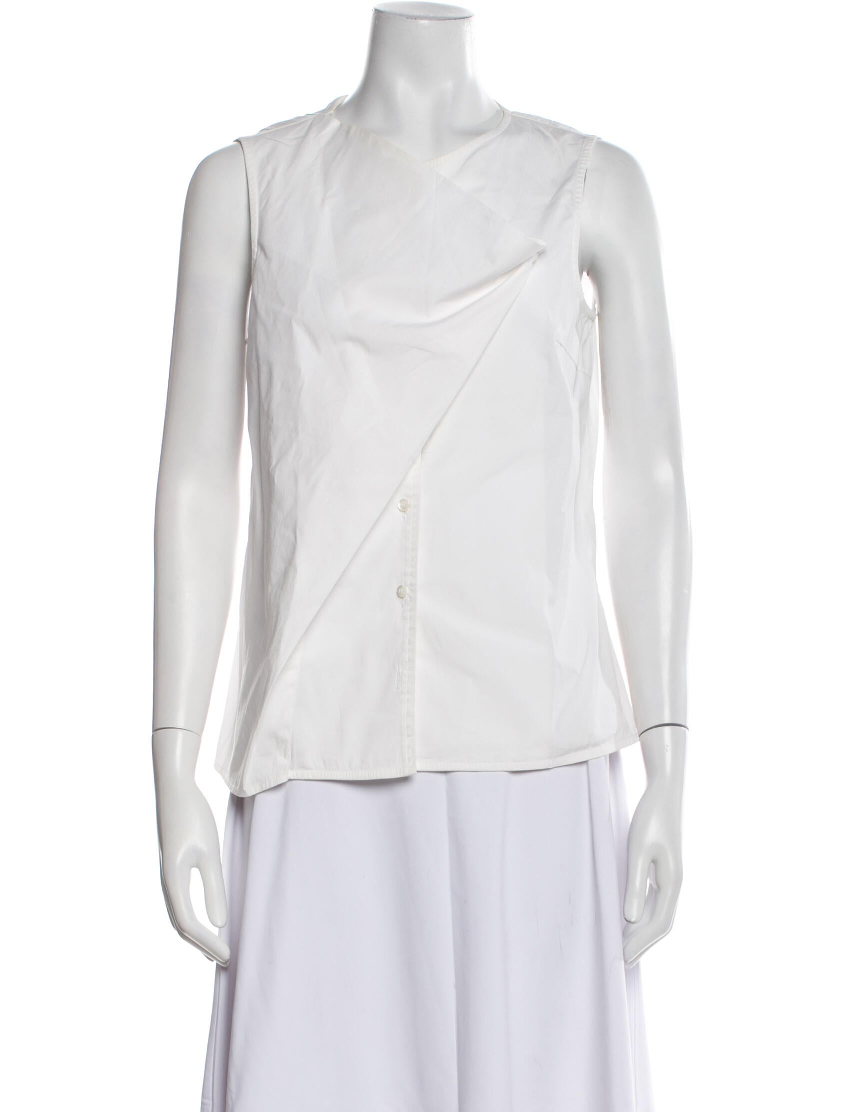 Carolina Herrera Cowl Neck Sleeveless Blouse