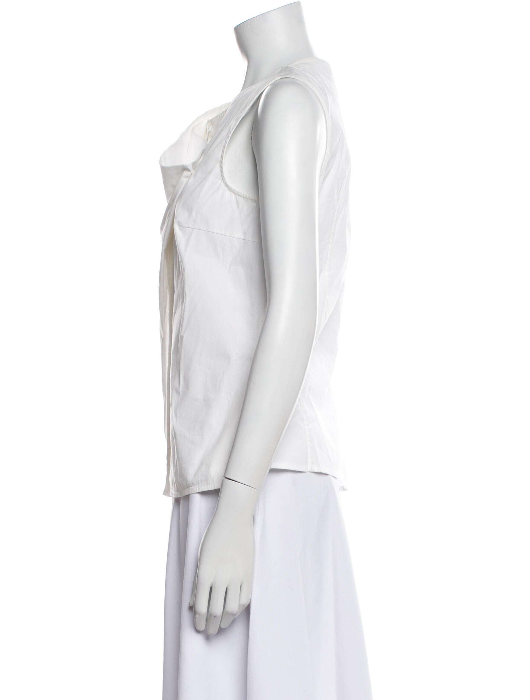 Carolina Herrera Cowl Neck Sleeveless Blouse