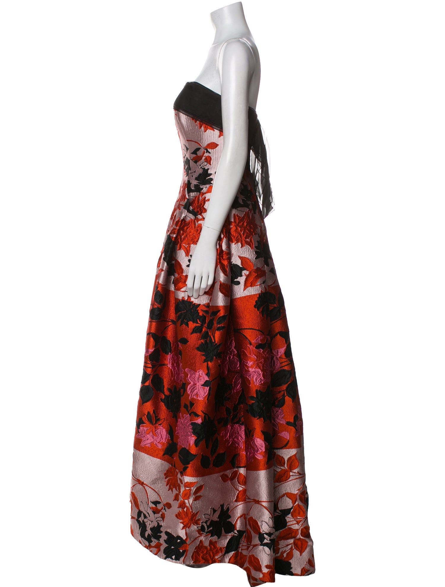 Carolina Herrera Floral Print Long Dress