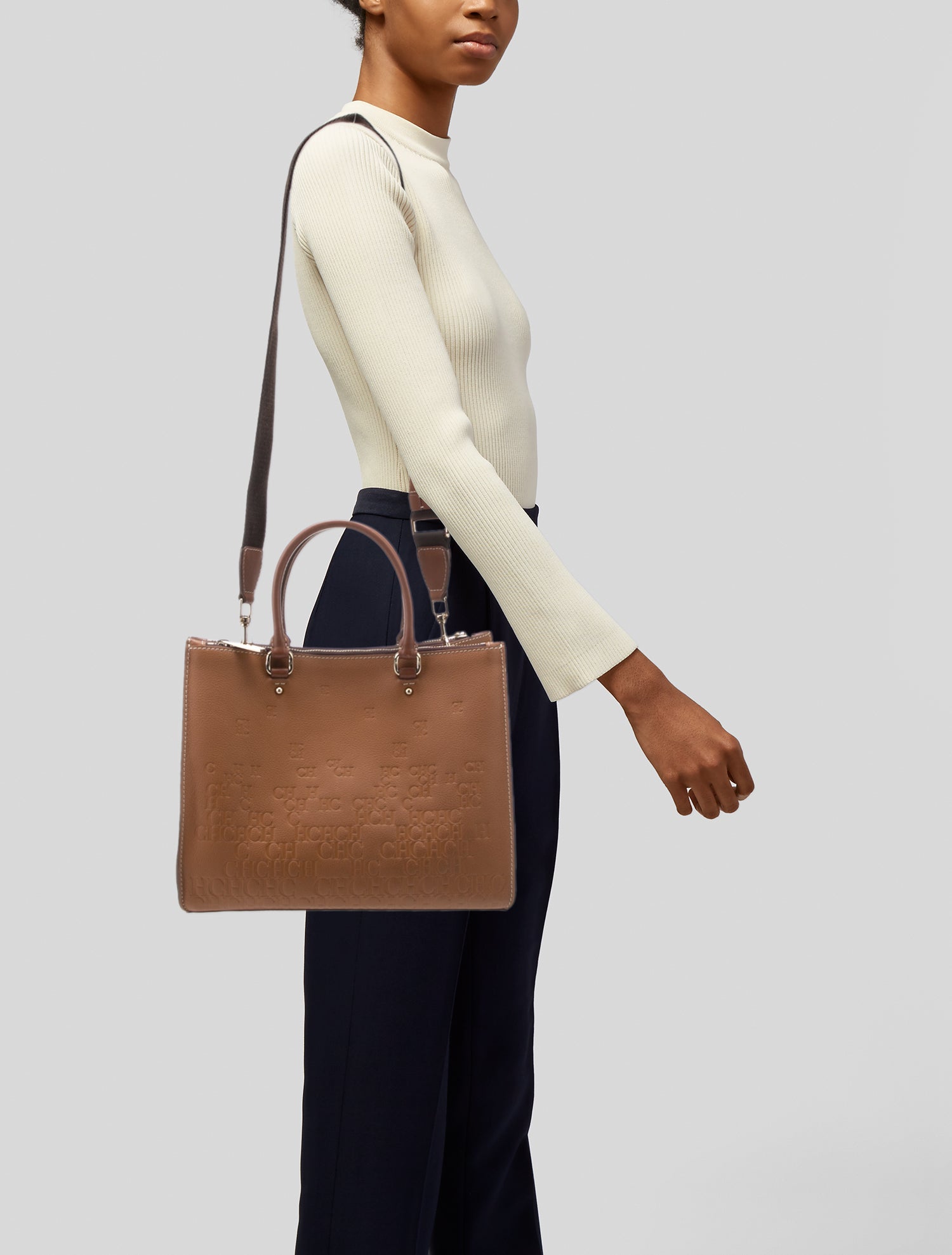 Carolina Herrera Leather Top Handle Bag