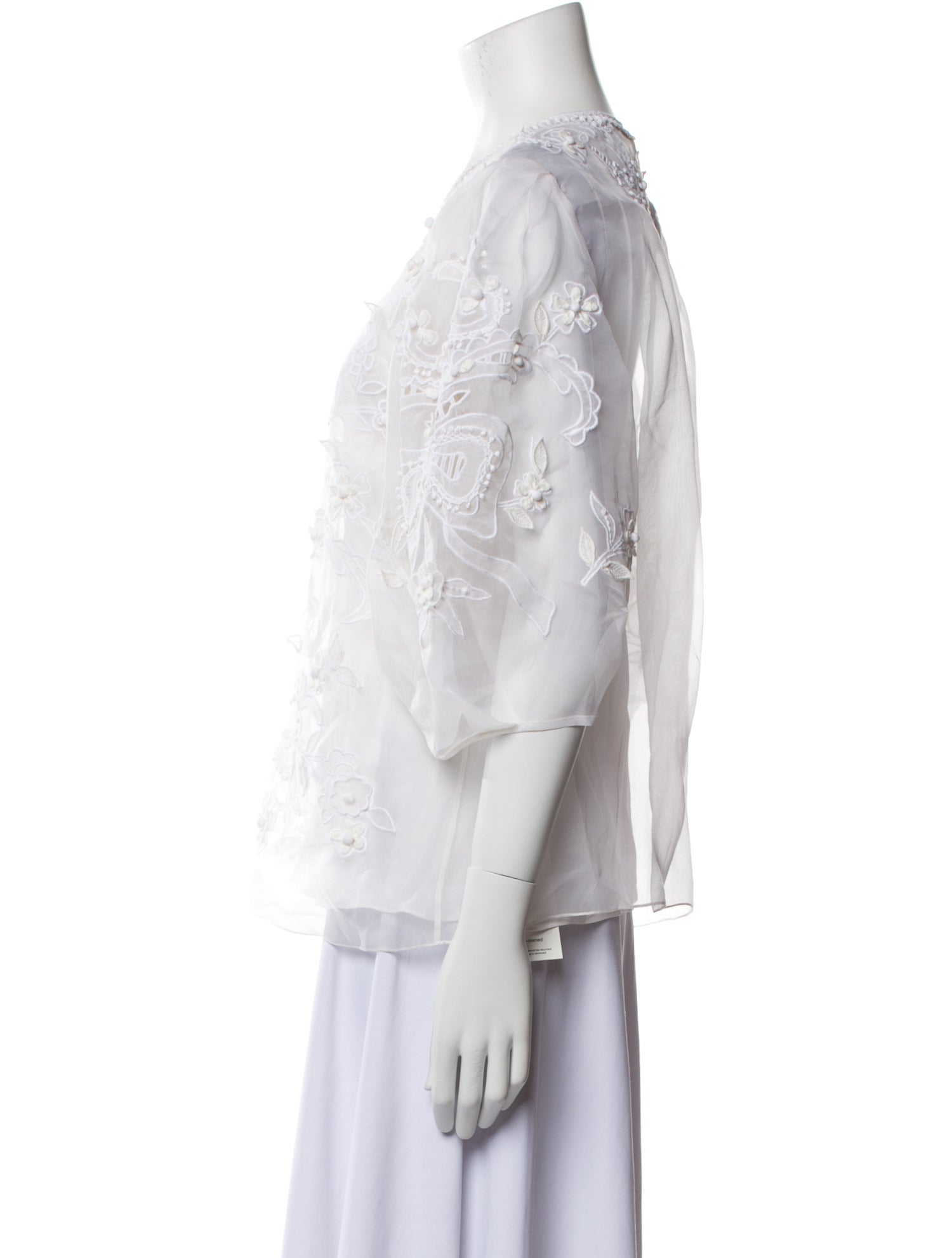 Carolina Herrera Silk Bateau Neckline Blouse w/ Tags