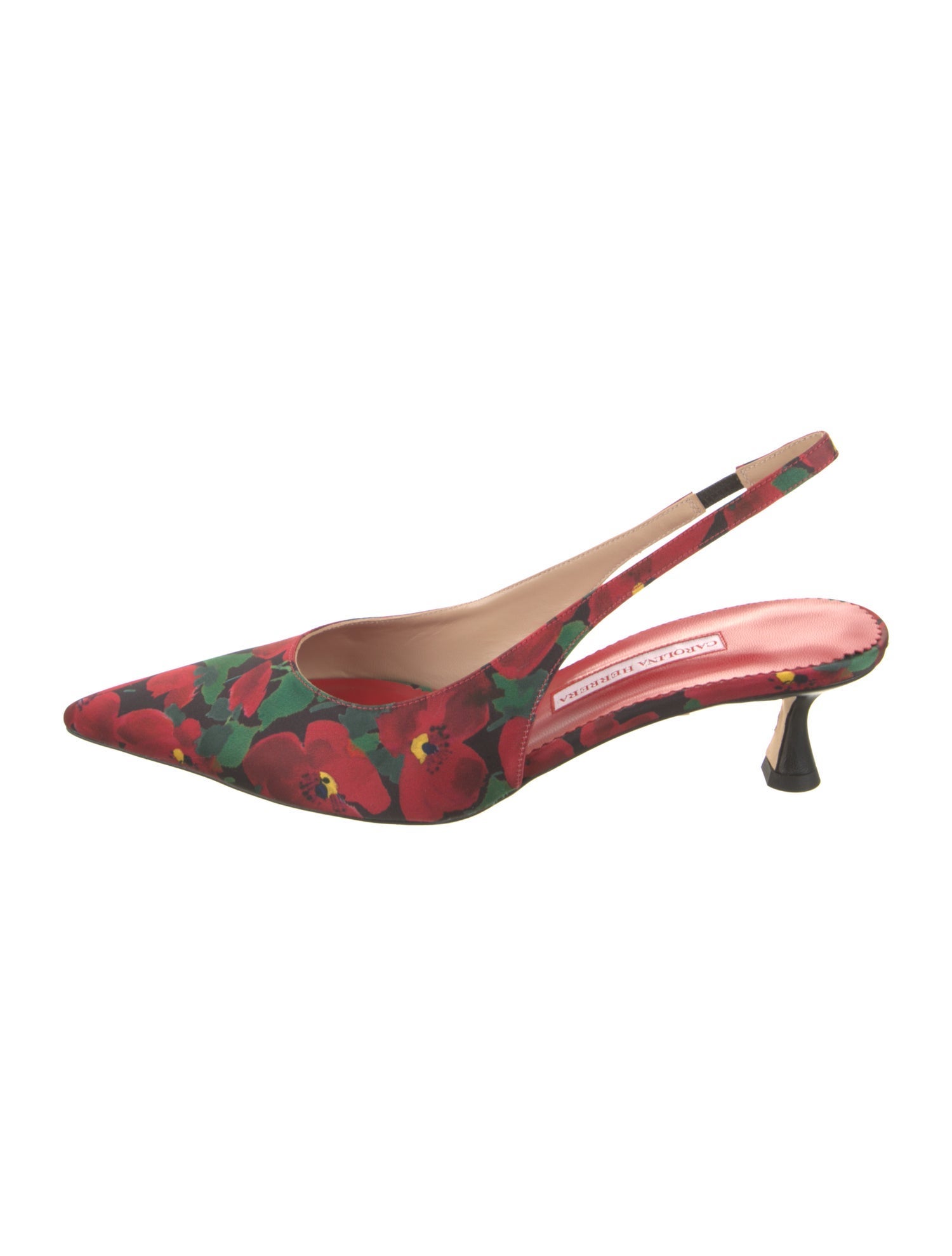 Carolina Herrera Nylon Floral Print Slingback Pumps