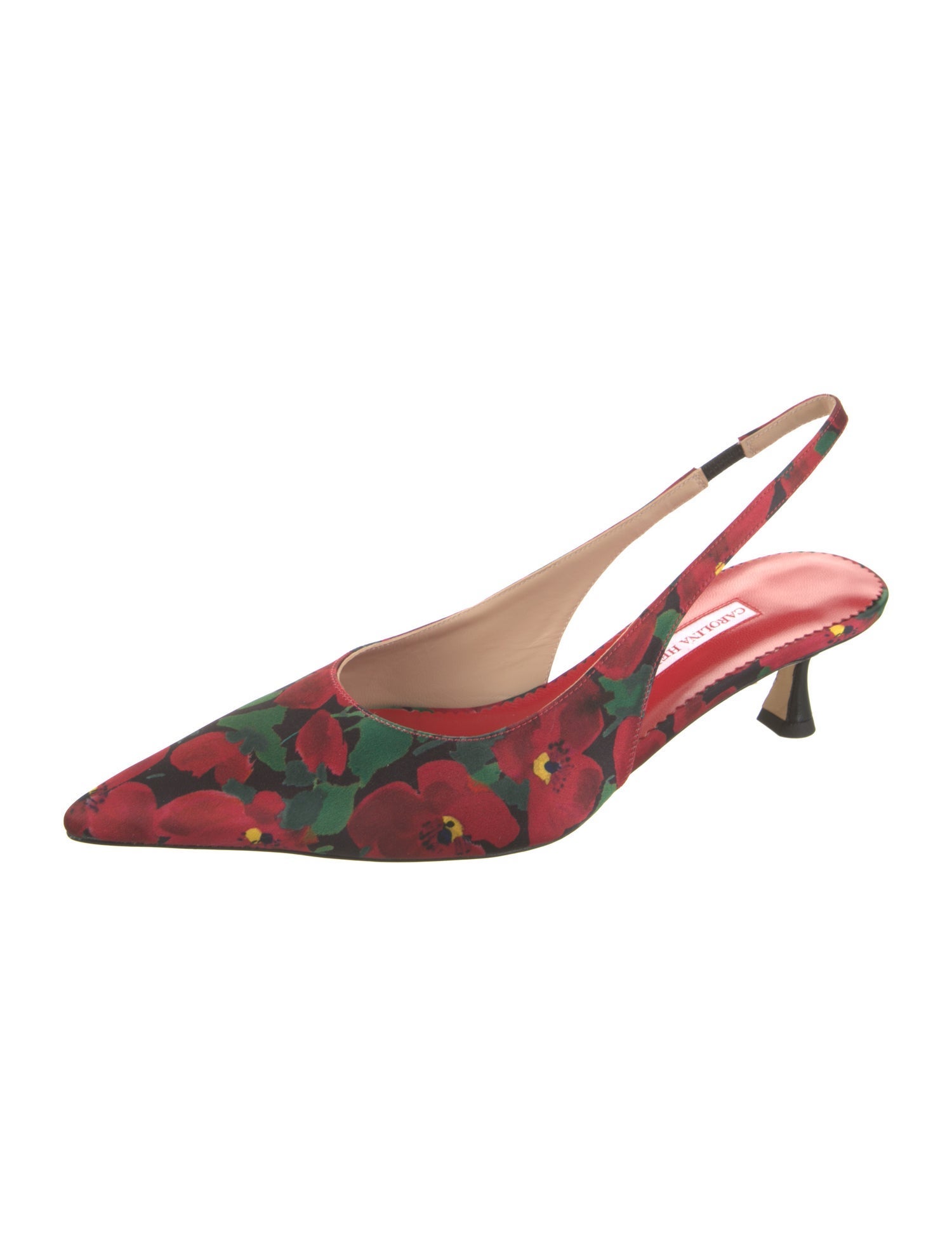 Carolina Herrera Nylon Floral Print Slingback Pumps