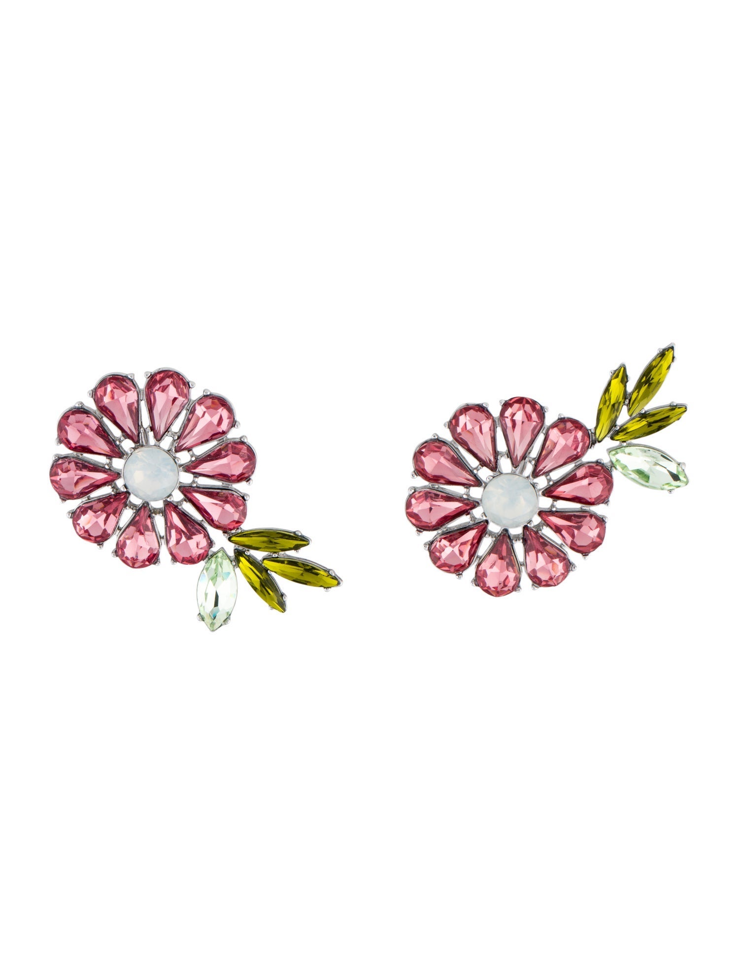 Carolina Herrera Crystal & Resin Daisy Drop Earrings