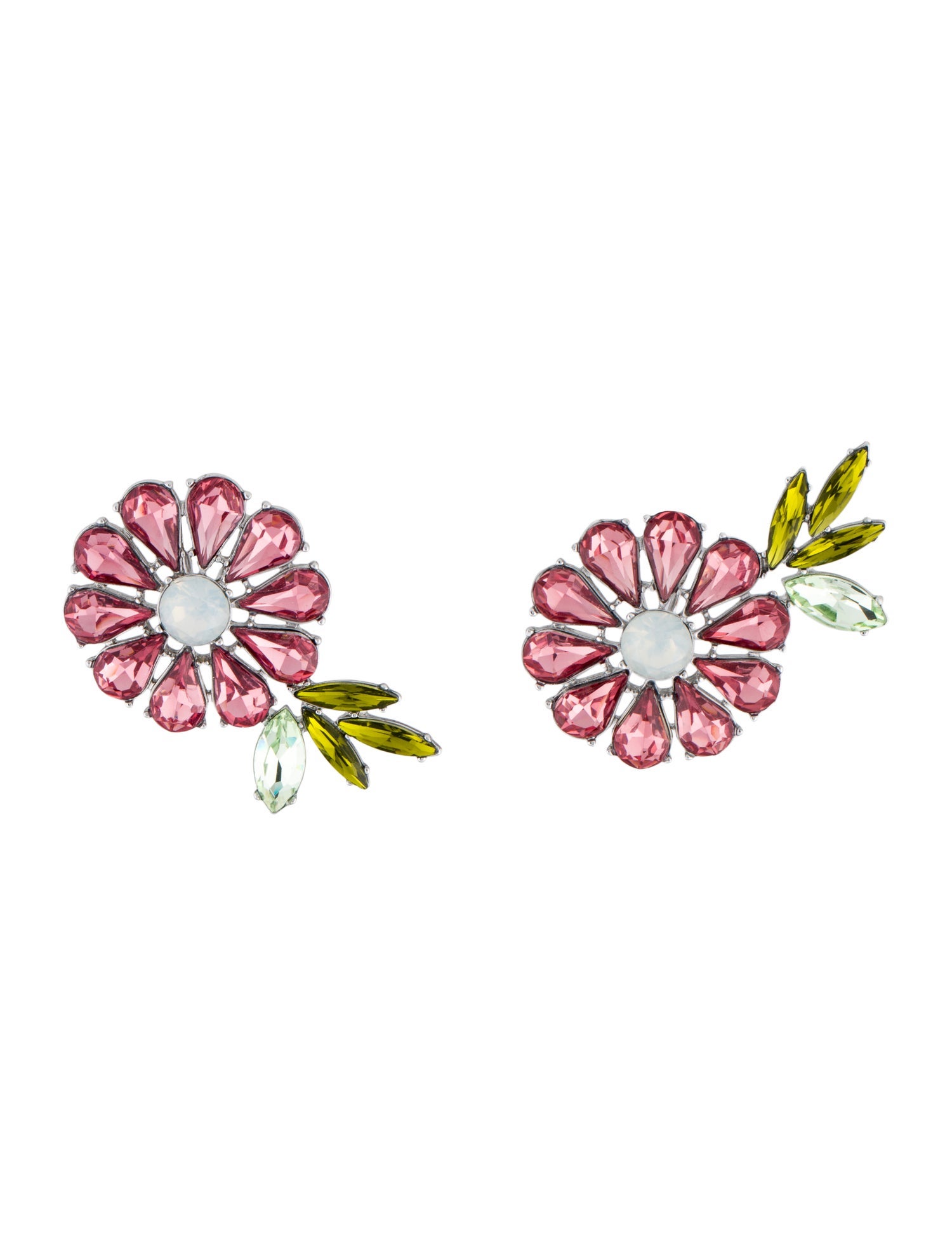Carolina Herrera Crystal & Resin Daisy Drop Earrings