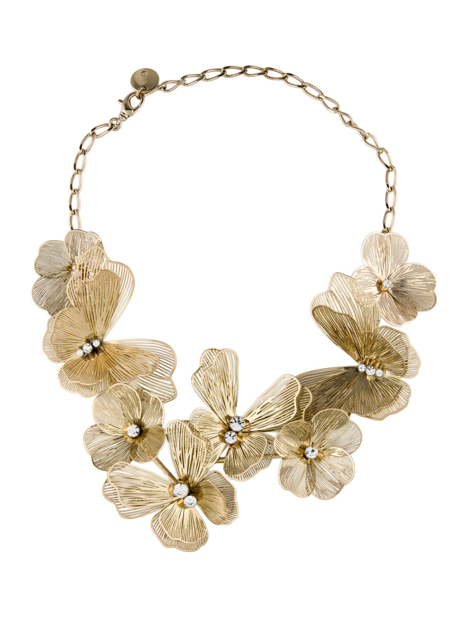 Carolina Herrera Crystal Laser Cut Butterfly Collar Necklace