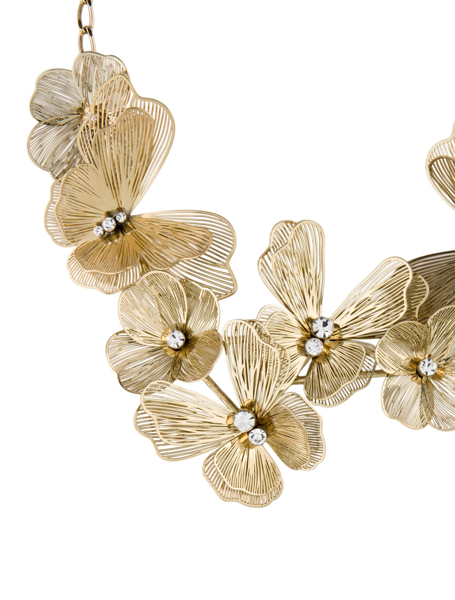Carolina Herrera Crystal Laser Cut Butterfly Collar Necklace