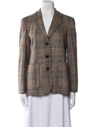 Carolina Herrera Wool Plaid Print Blazer