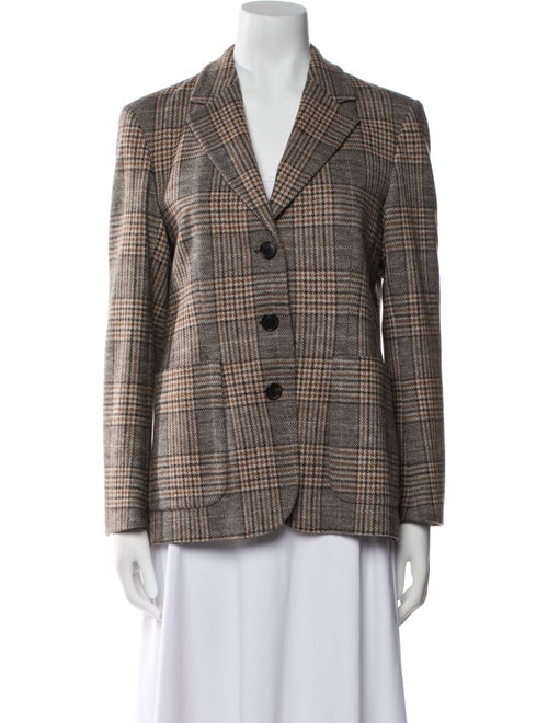 Carolina Herrera Wool Plaid Print Blazer