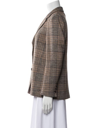 Carolina Herrera Wool Plaid Print Blazer