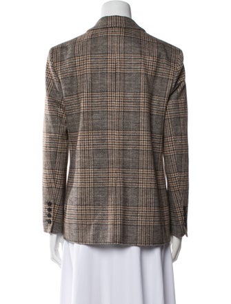 Carolina Herrera Wool Plaid Print Blazer