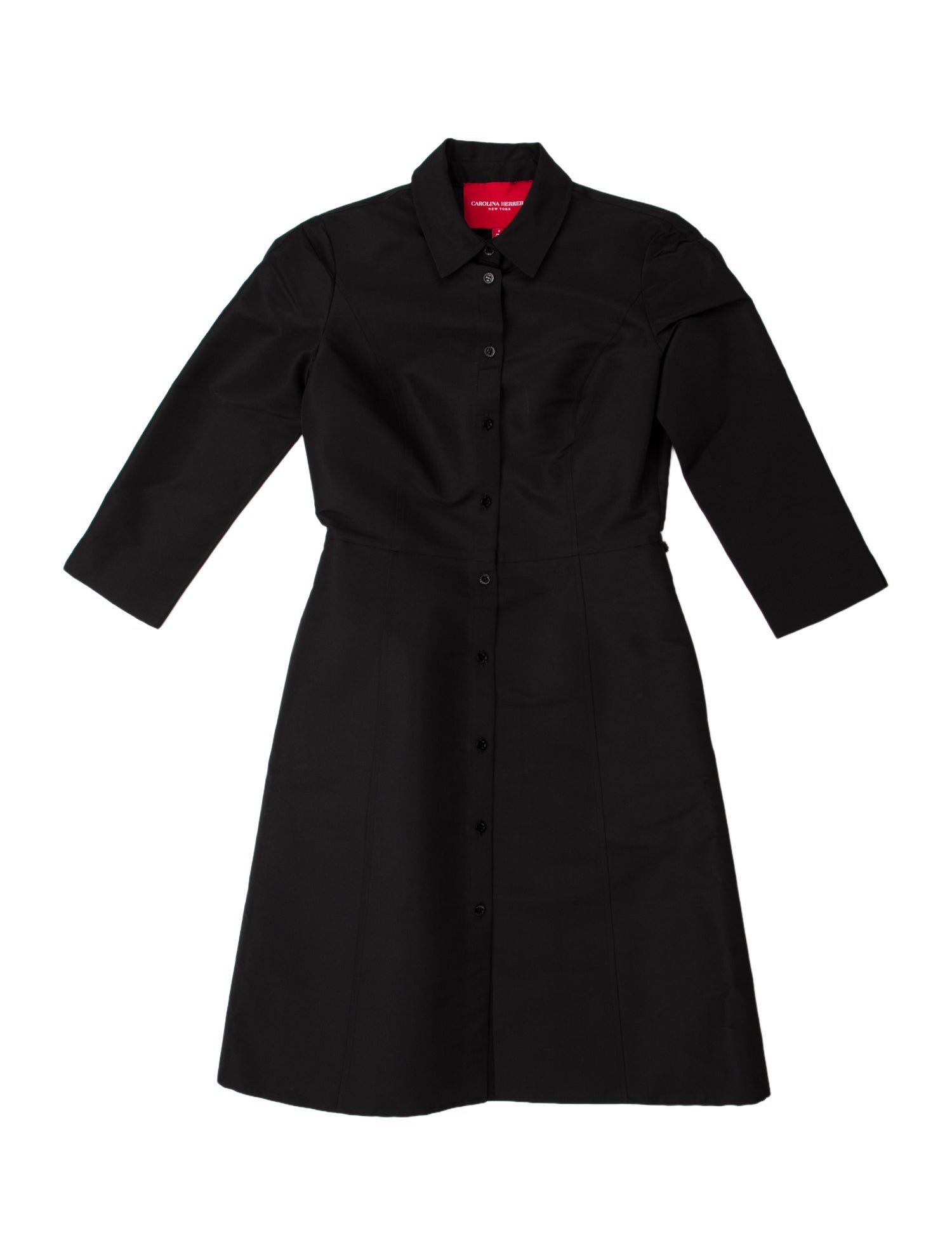 Carolina Herrera Silk Three-Quarter Sleeve Button-Up Top