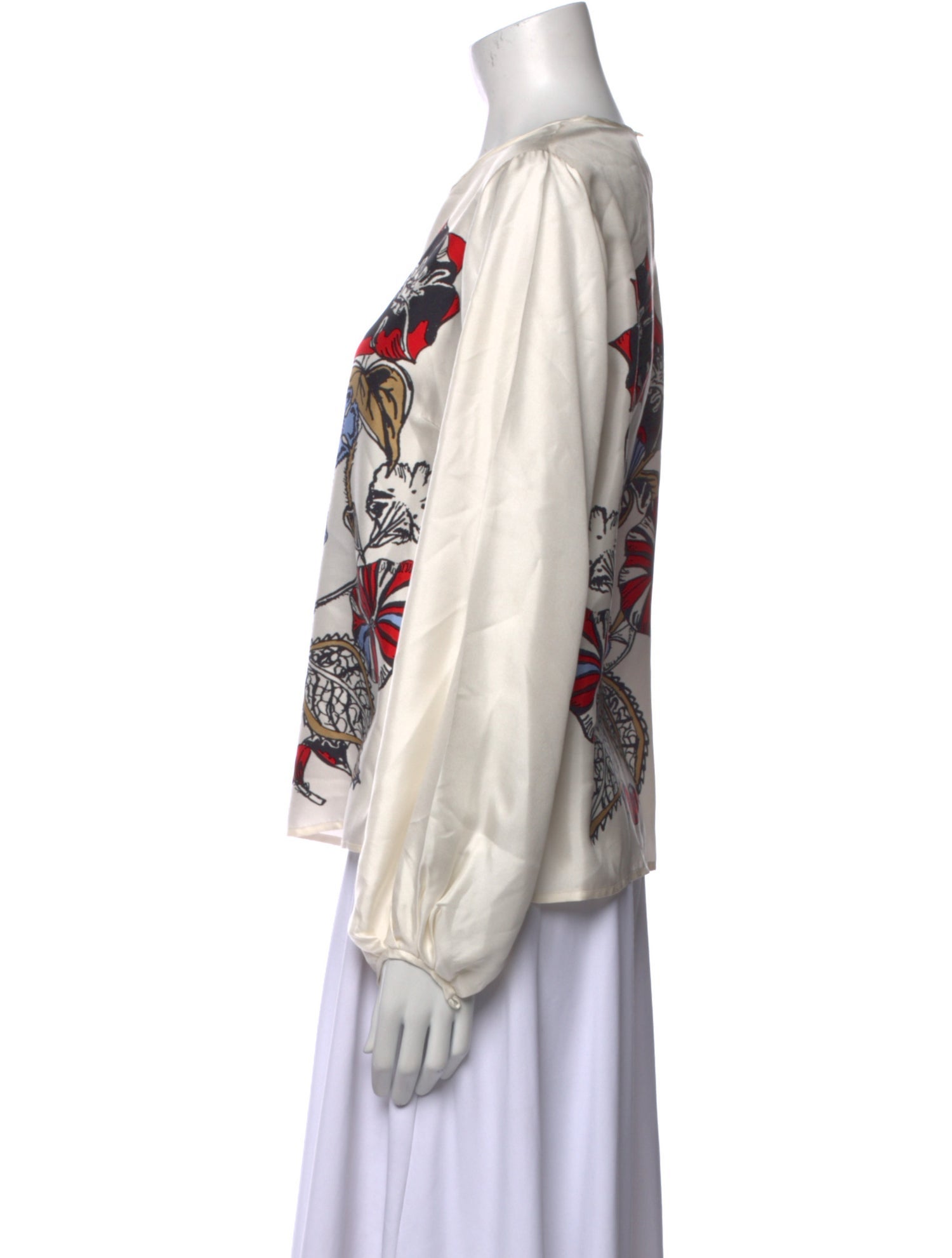 Carolina Herrera Graphic Print Scoop Neck Blouse