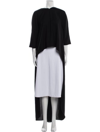 Carolina Herrera Bateau Neckline Long Dress