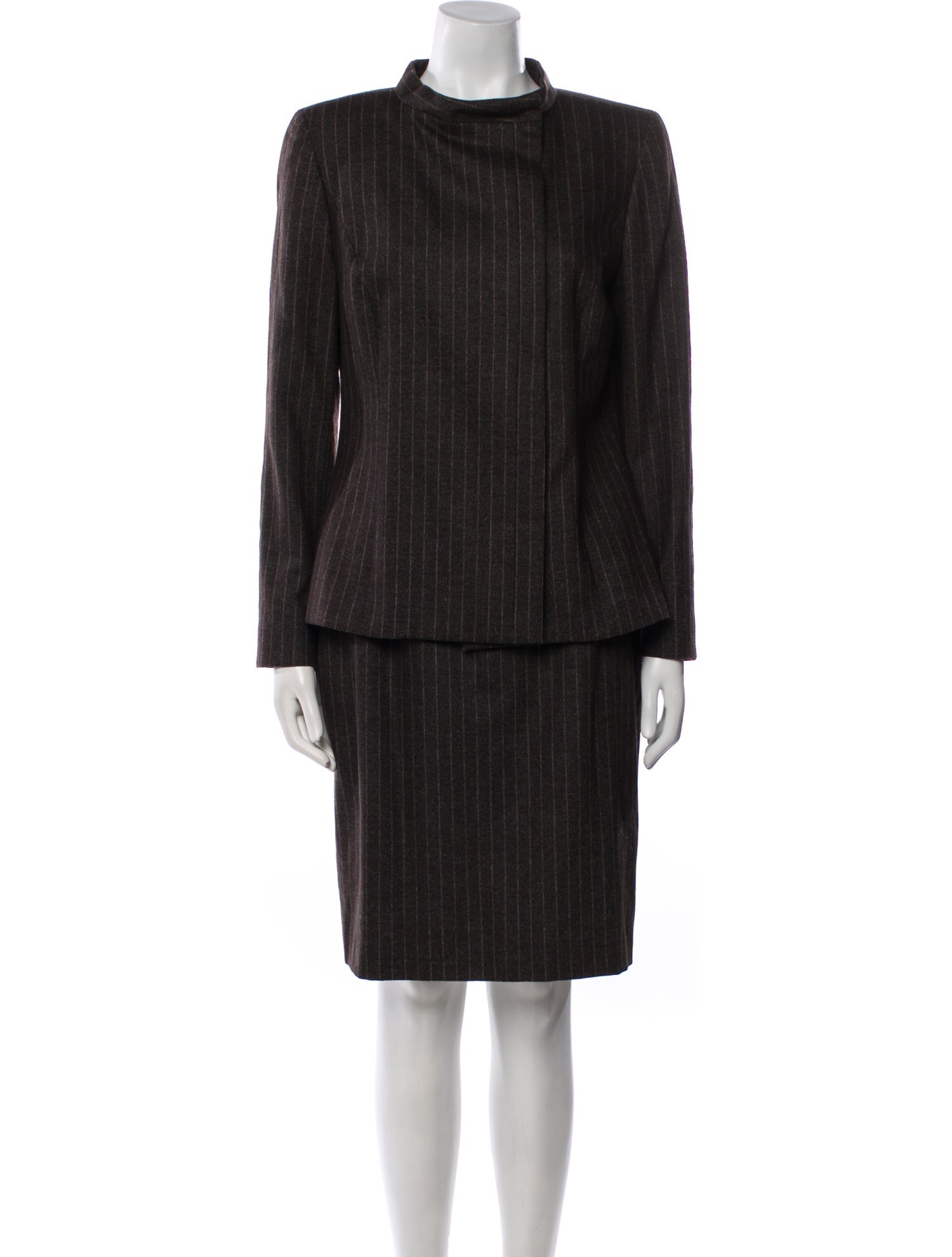 Carolina Herrera Wool Striped Skirt Suit