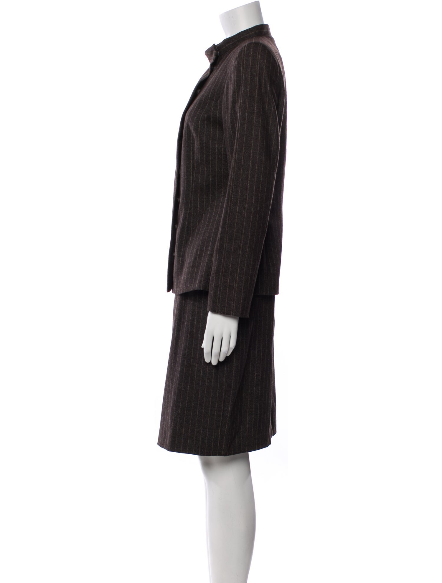 Carolina Herrera Wool Striped Skirt Suit