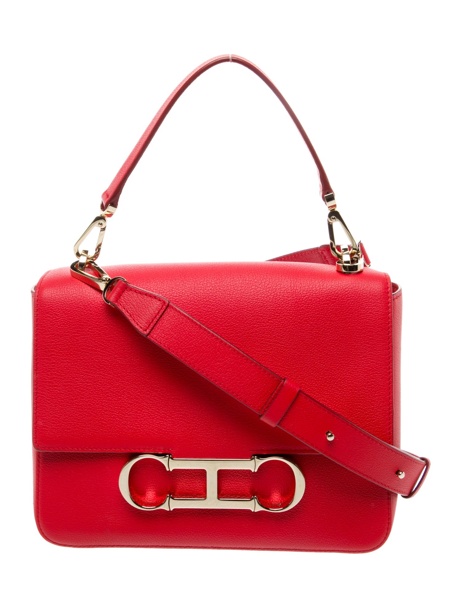CH Carolina Herrera Leather Top Handle Bag