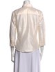 Carolina Herrera Silk Three-Quarter Sleeve Button-Up Top