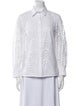 Carolina Herrera Lace Pattern Long Sleeve Button-Up Top