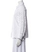 Carolina Herrera Lace Pattern Long Sleeve Button-Up Top