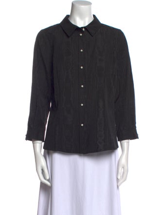 Carolina Herrera Three-Quarter Sleeve Button-Up Top