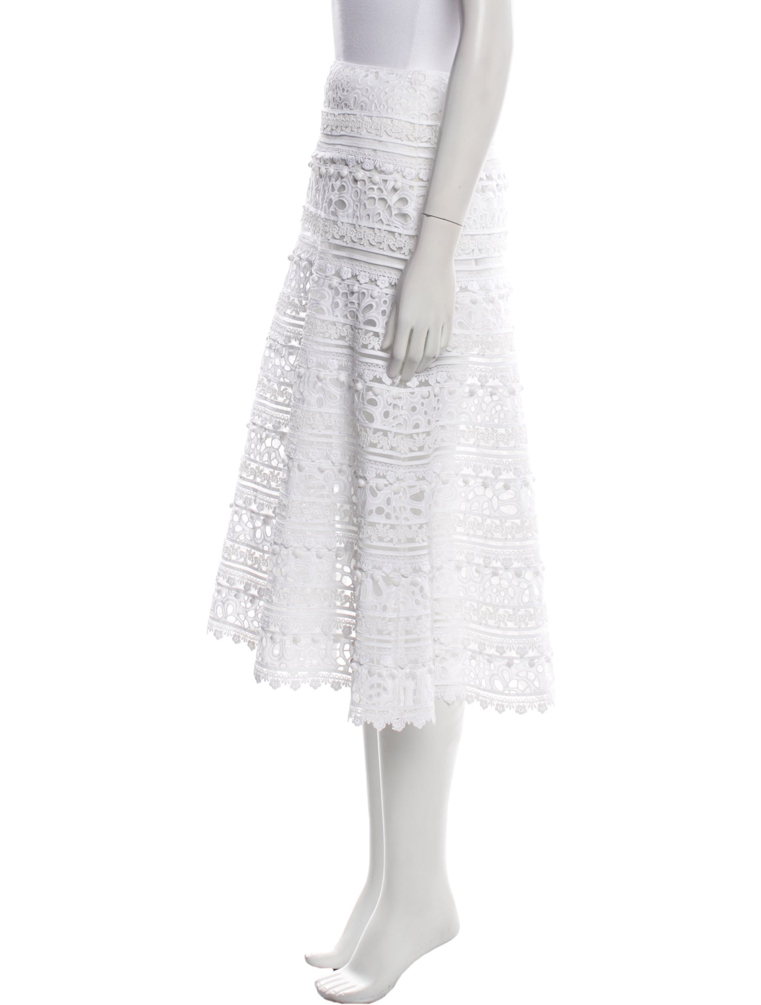 Carolina Herrera Lace Pattern Midi Length Skirt w/ Tags