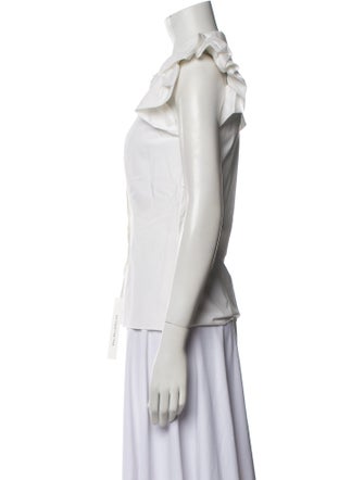 Carolina Herrera Short Sleeve Button-Up Top