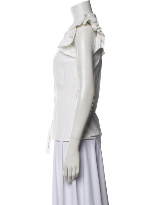 Carolina Herrera Short Sleeve Button-Up Top