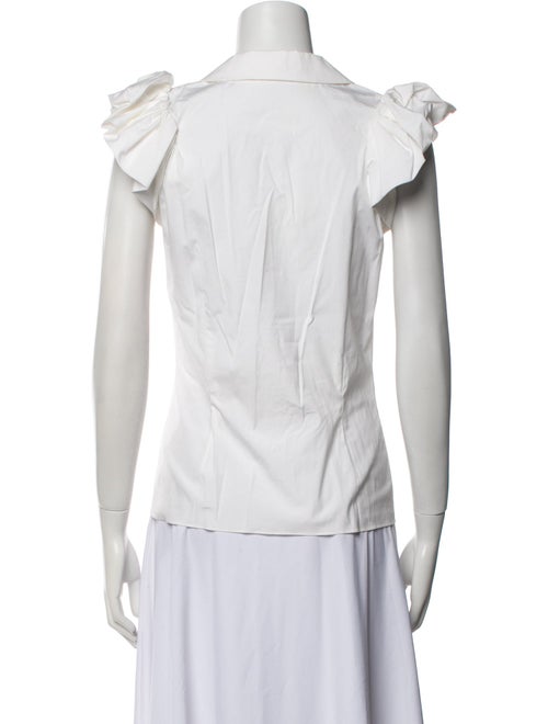 Carolina Herrera Short Sleeve Button-Up Top
