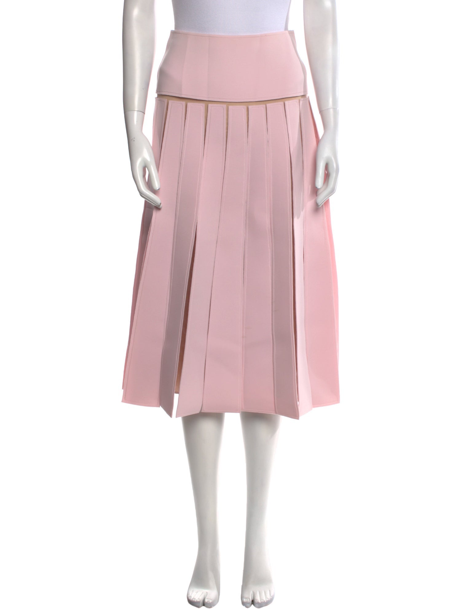 Carolina Herrera Pleated Accents Midi Length Skirt