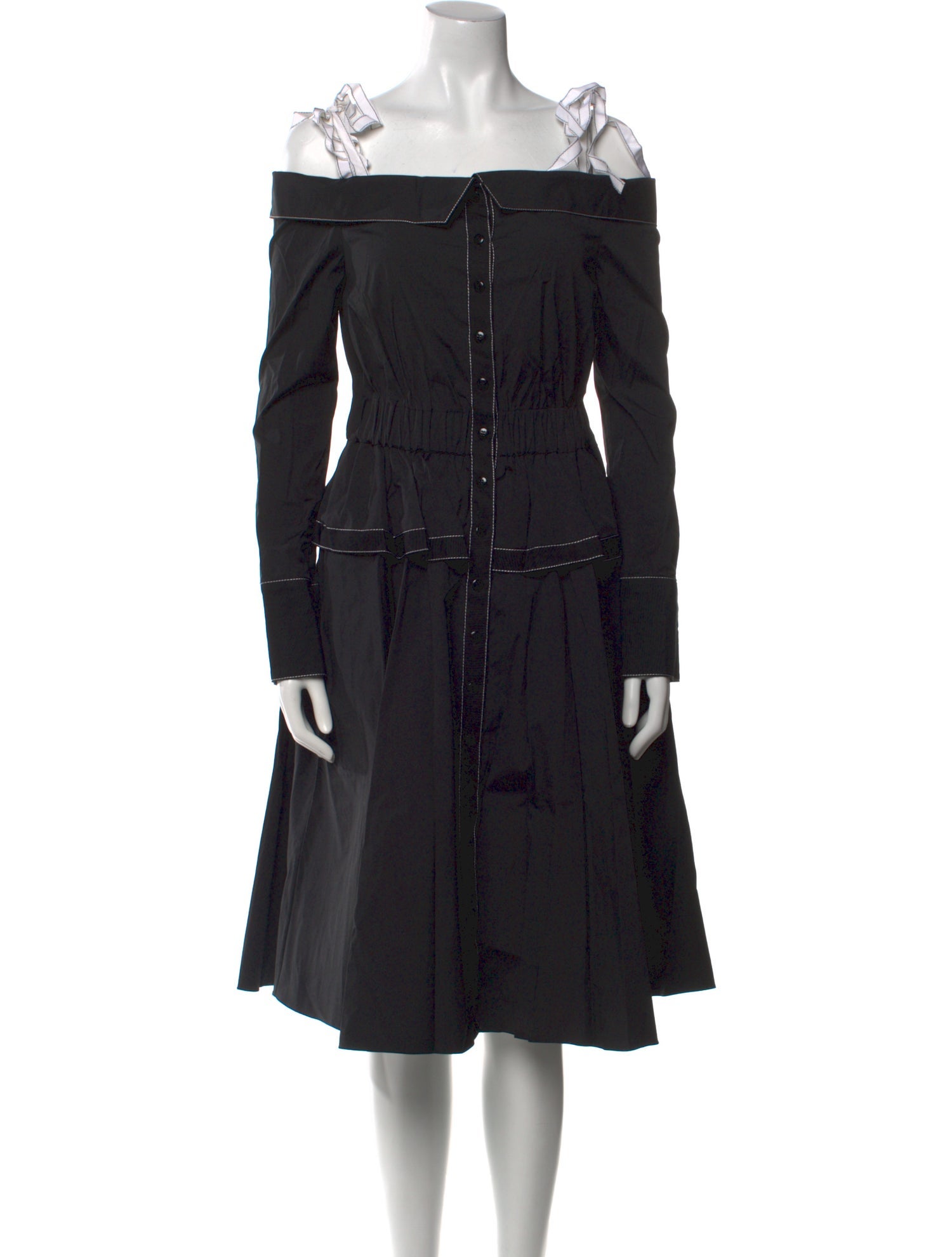 Carolina Herrera Square Neckline Knee-Length Dress