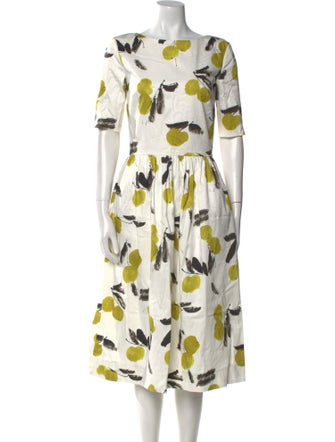Carolina Herrera Floral Print Midi Length Dress