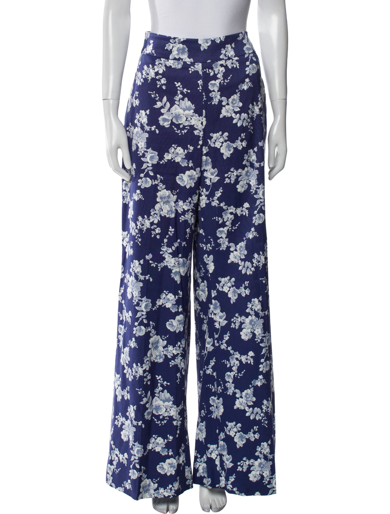 Carolina Herrera Floral Print Wide Leg Pants