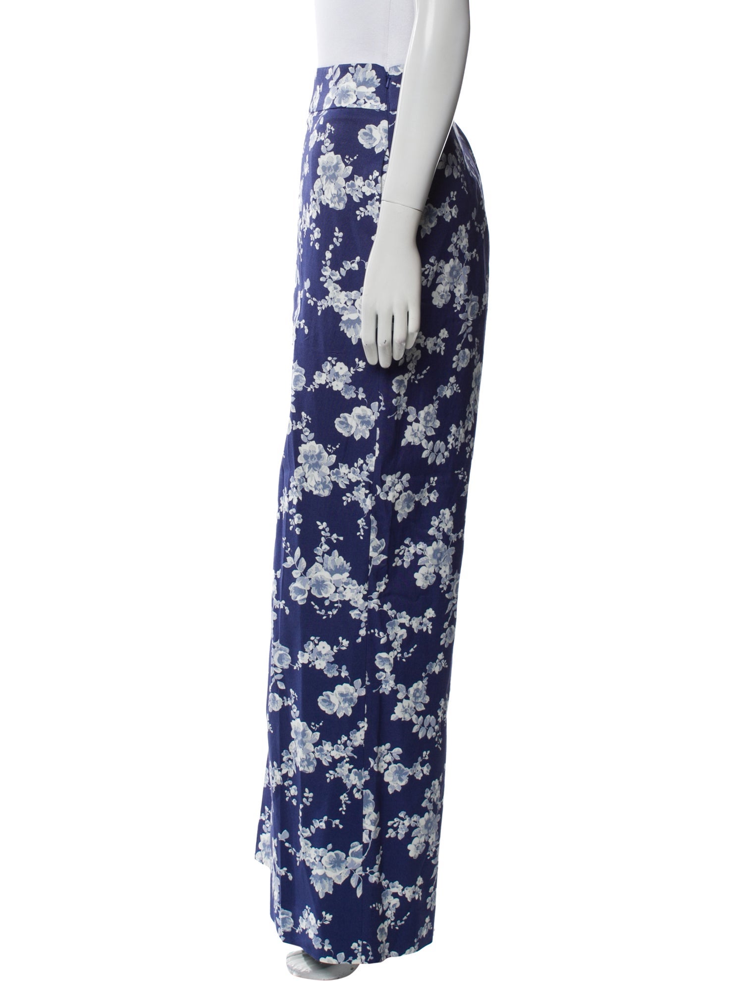 Carolina Herrera Floral Print Wide Leg Pants