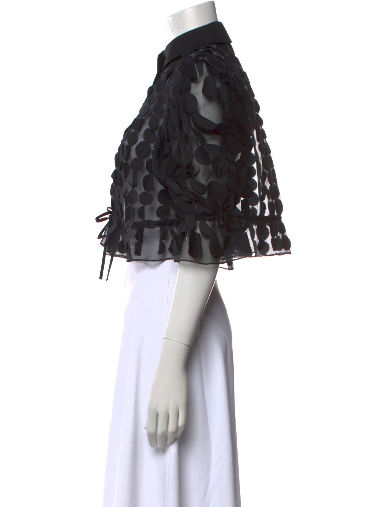 Carolina Herrera Silk Lace Pattern Crop Top