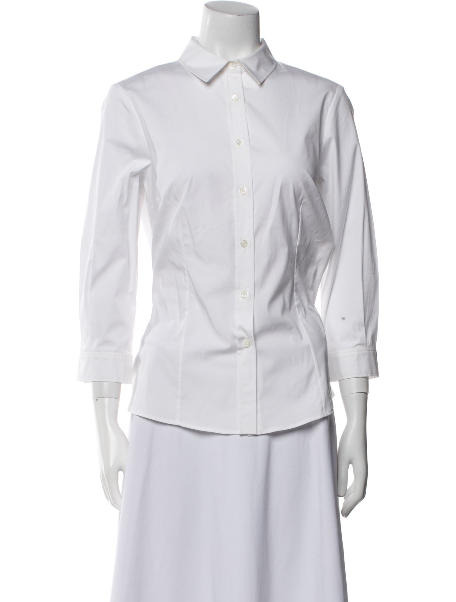 Carolina Herrera Three-Quarter Sleeve Button-Up Top
