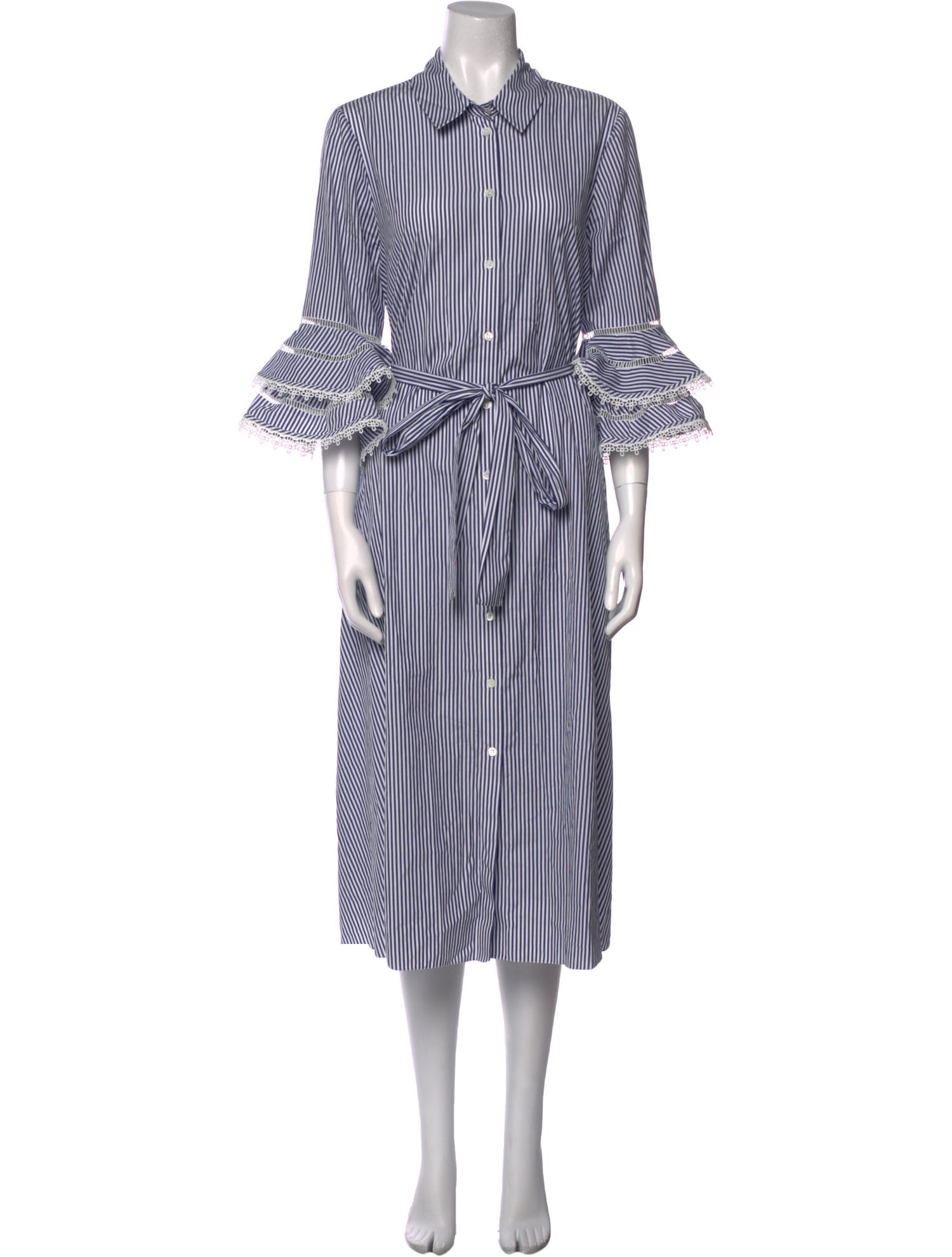 Carolina Herrera Striped Midi Length Dress