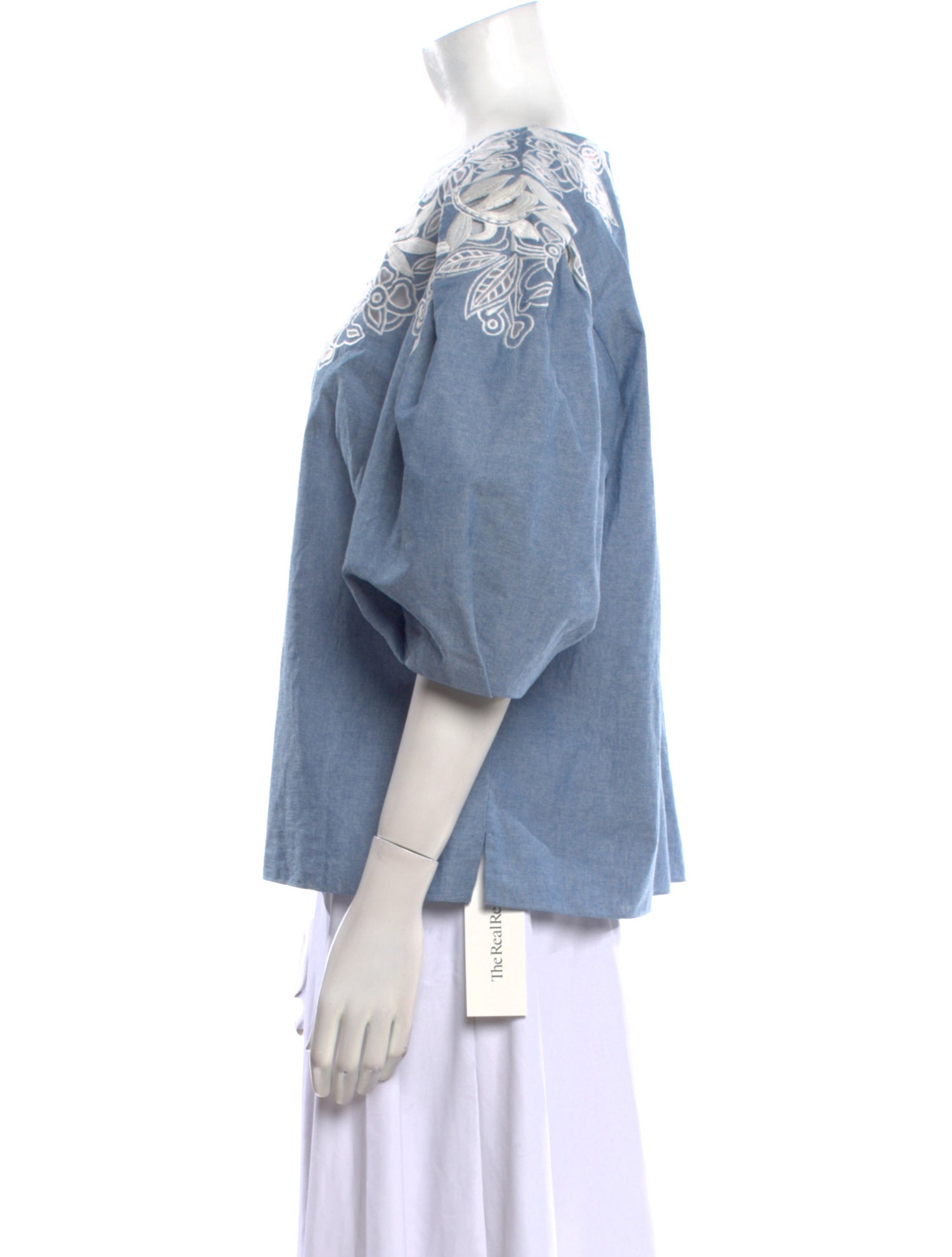 Carolina Herrera Bateau Neckline Three-Quarter Sleeve Blouse