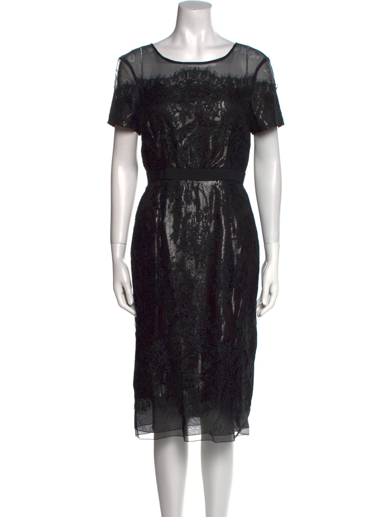 Carolina Herrera Lace Pattern Midi Length Dress