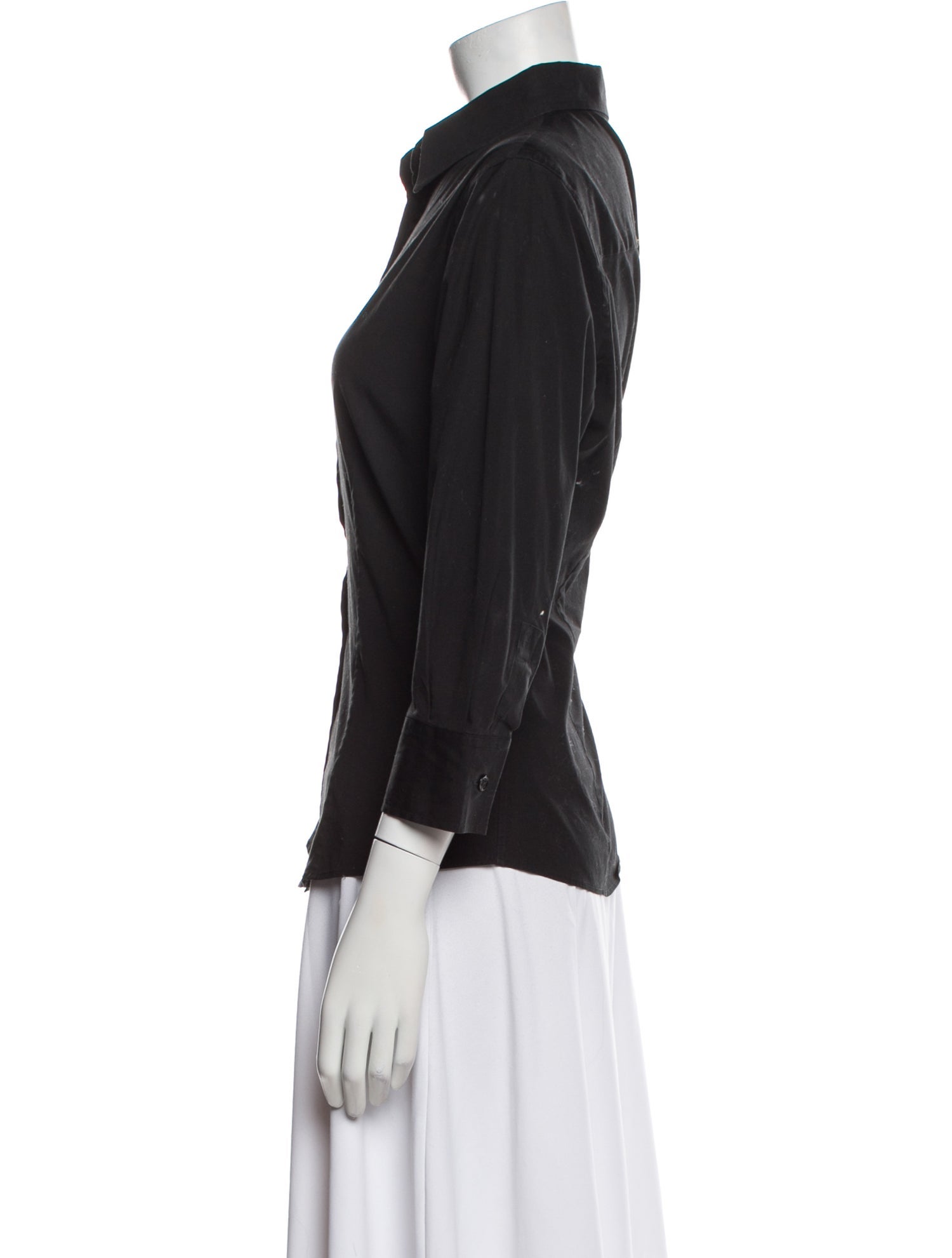 Carolina Herrera Three-Quarter Sleeve Button-Up Top