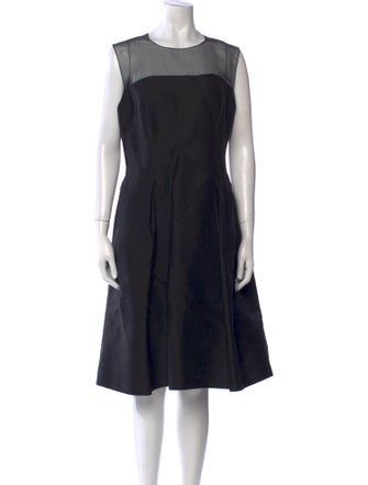 Carolina Herrera Bateau Neckline Midi Length Dress