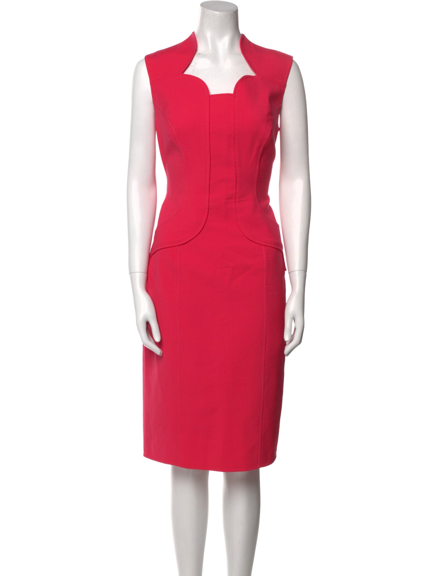 Carolina Herrera Virgin Wool Midi Length Dress